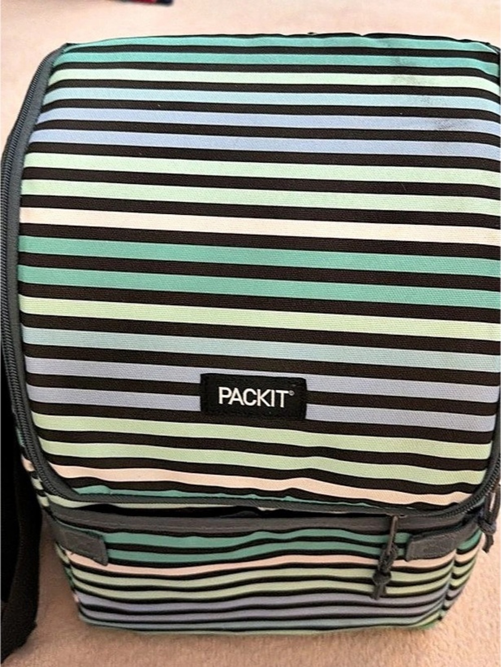 PackIt Freezable Lunch Bag and Cooler Bag Set Green & Black